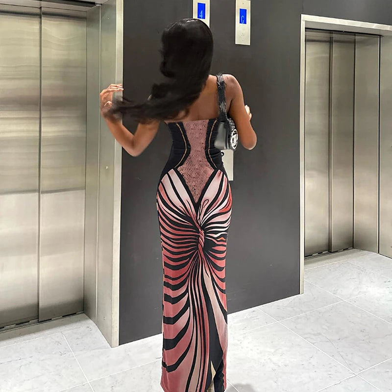 BUTTERFLY Print Maxi Dress
