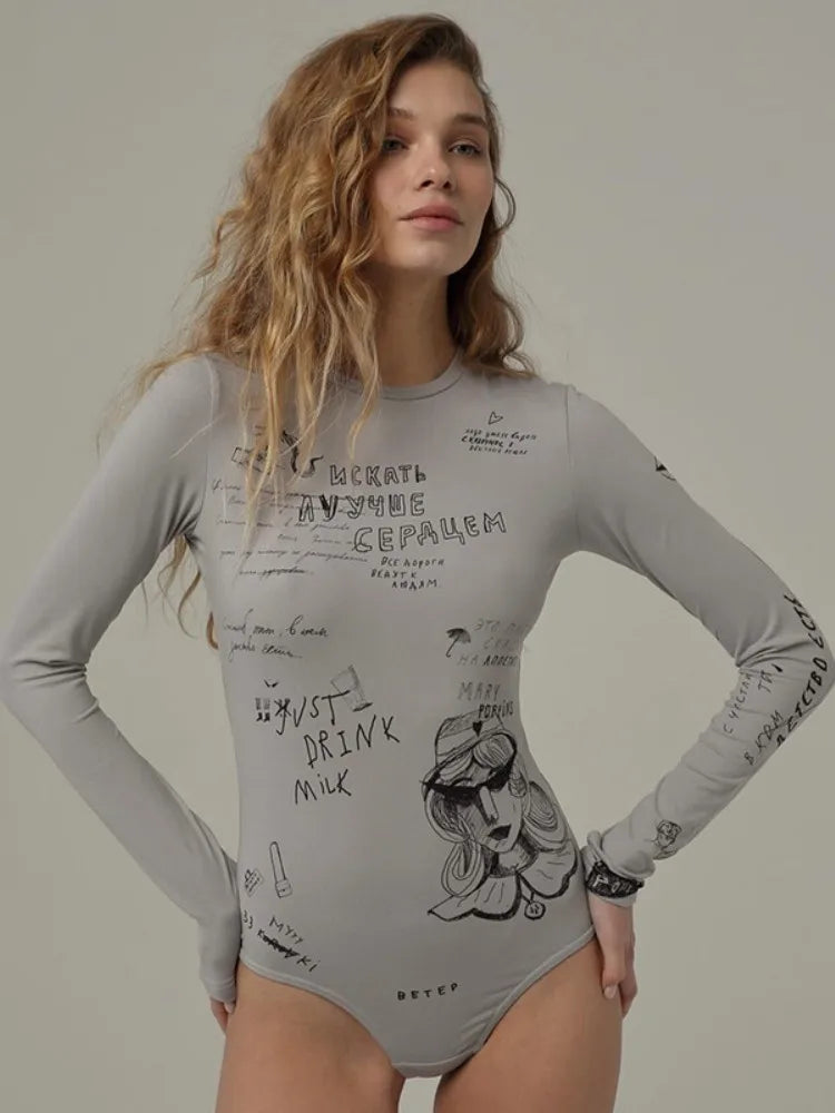 TATTOO Print Fitted Top