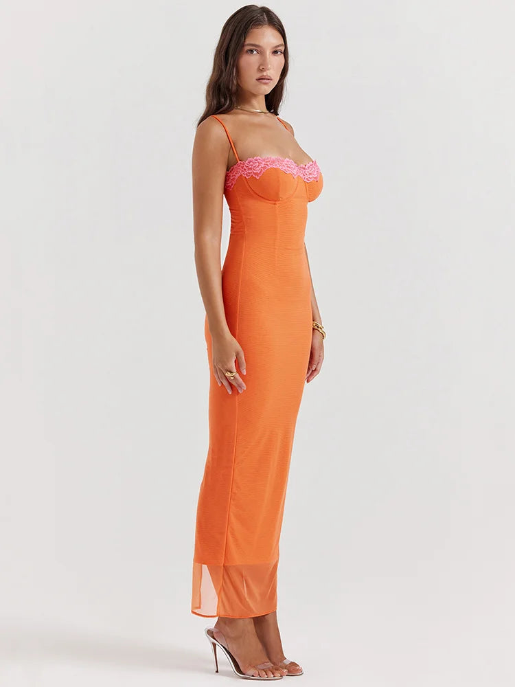 JANICE Orange Maxi Dress