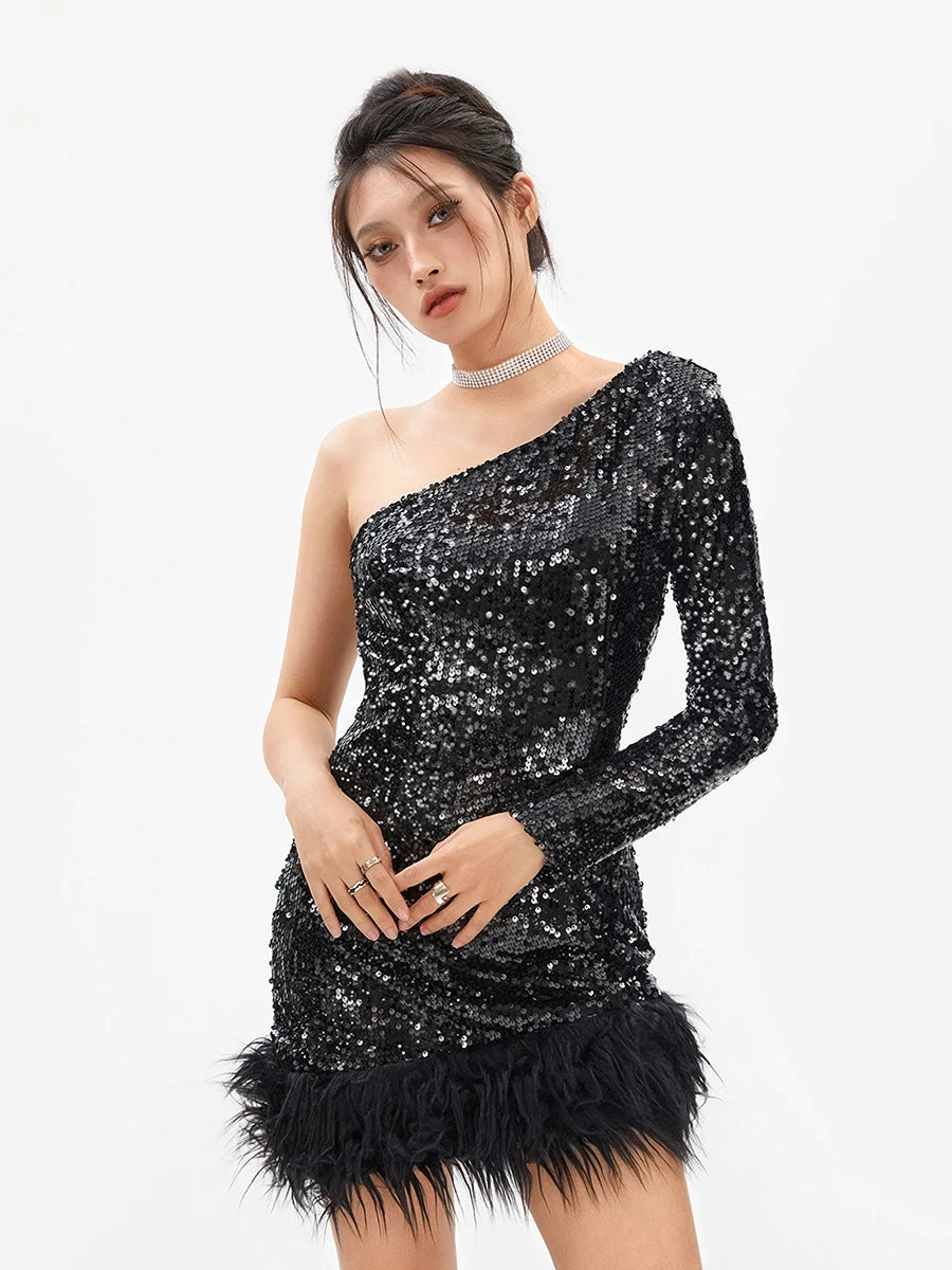 OPHELIA One-Shoulder Mini Dress