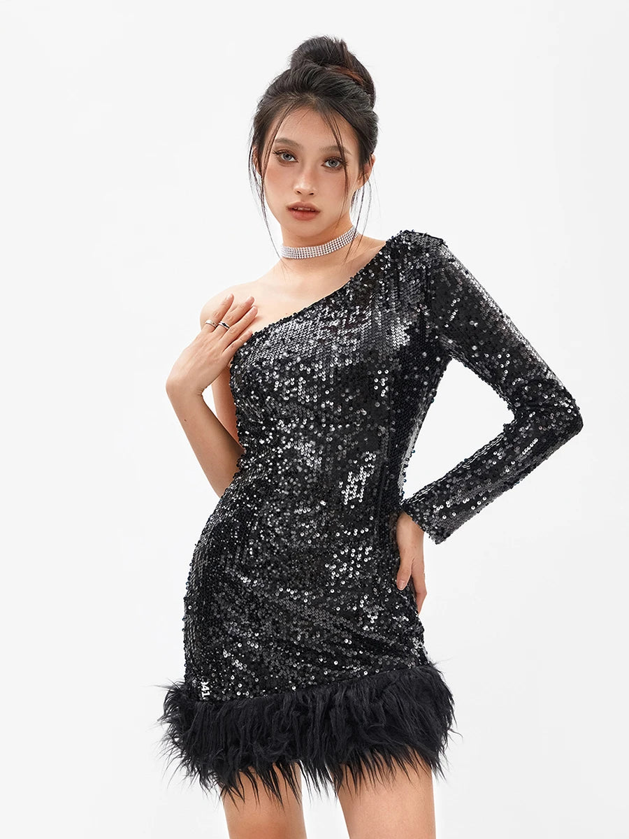OPHELIA One-Shoulder Mini Dress