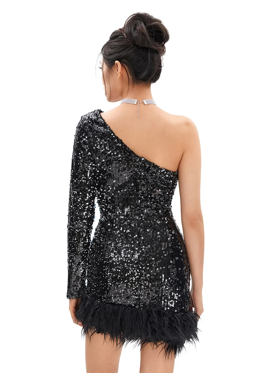 OPHELIA One-Shoulder Mini Dress