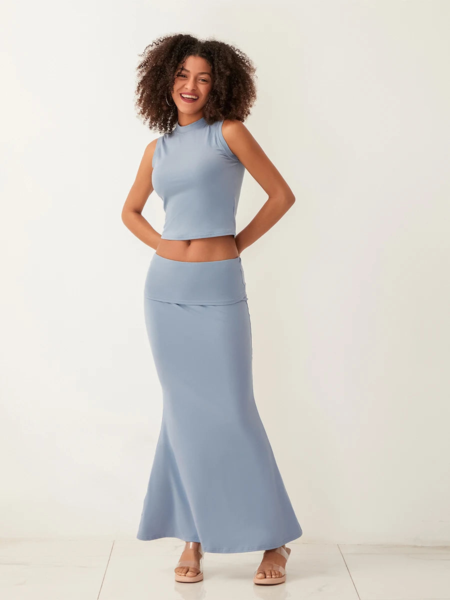 LIVY Two-Piece Wrap Long Skirt