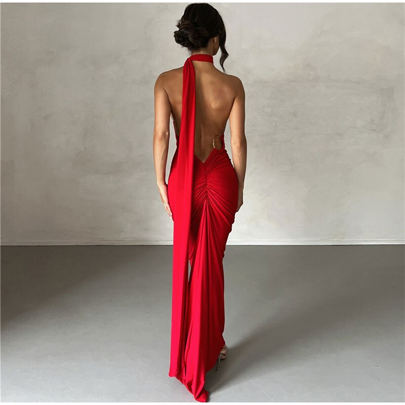 MIYA Backless Evening Dress