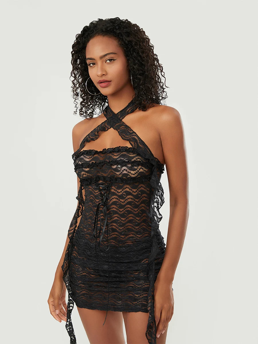 LARAH Lace Mini Dress