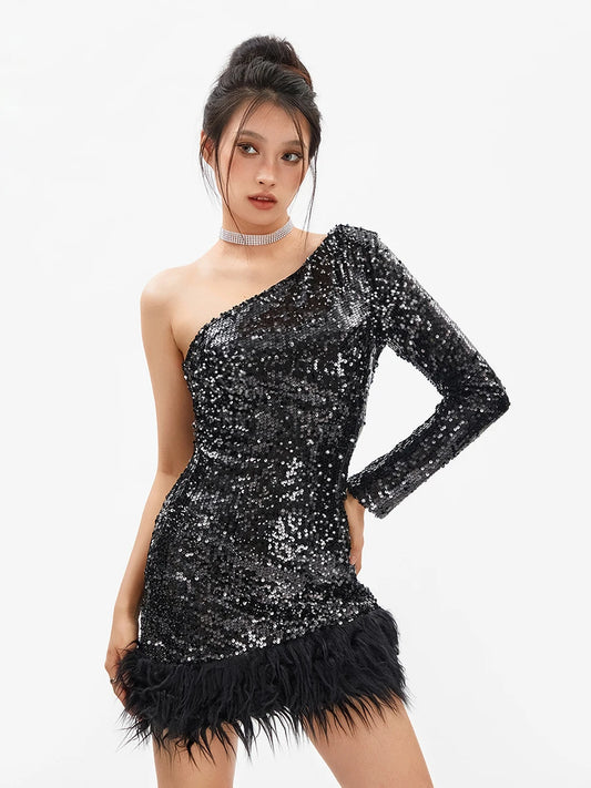 OPHELIA One-Shoulder Mini Dress